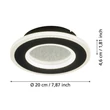 Eglo MACCHIONI fali lámpa fém, műanyag, fehér, fekete, LED, 12W, 4000K, 1560 Lm - 901237