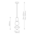 Elstead BIJOU függeszték fém, üveg, fekete, fehér, LED, 20W, 3000K, 1060 Lm - ELS-ALM-BIJOU-P3-MB