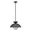 Elstead PERTH függeszték fém, rattan, üveg, fekete, opál, E27 - ELS-ALM-PERTH-P-BK