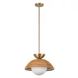 Elstead PERTH függeszték fém, rattan, üveg, arany, opál, E27 - ELS-ALM-PERTH-P-GD