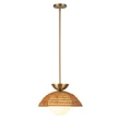 Elstead PERTH függeszték fém, rattan, üveg, arany, opál, E27 - ELS-ALM-PERTH-P-GD