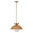 Elstead PERTH függeszték fém, rattan, üveg, arany, opál, E27 - ELS-ALM-PERTH-P-GD