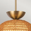 Elstead PERTH függeszték fém, rattan, üveg, arany, opál, E27 - ELS-ALM-PERTH-P-GD