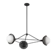 Elstead PERTH függeszték fém, rattan, üveg, fekete, opál, E14 - ELS-ALM-PERTH3-BK