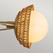 Elstead PERTH függeszték fém, rattan, üveg, arany, opál, E14 - ELS-ALM-PERTH3-GD