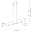 Elstead ARCO függeszték fém, üveg, fekete, áttetsző. LED, 43W, 3000K, 2150 Lm - ELS-HK-ARCO-LED-LP-117-BX