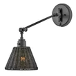 Elstead ARTI fali lámpa fém, rattan, fekete, E27 - ELS-HK-ARTI-1W-BK-BR