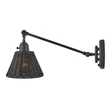 Elstead ARTI fali lámpa fém, rattan, fekete, E27 - ELS-HK-ARTI-1W-BK-BR