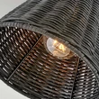 Elstead ARTI fali lámpa fém, rattan, fekete, E27 - ELS-HK-ARTI-1W-BK-BR