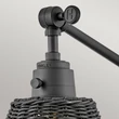 Elstead ARTI fali lámpa fém, rattan, fekete, E27 - ELS-HK-ARTI-1W-BK-BR