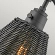 Elstead ARTI fali lámpa fém, rattan, fekete, E27 - ELS-HK-ARTI-1W-BK-BR