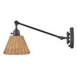 Elstead ARTI fali lámpa fém, rattan, fekete, barna, E27 - ELS-HK-ARTI-1W-BK-NR