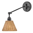 Elstead ARTI fali lámpa fém, rattan, fekete, barna, E27 - ELS-HK-ARTI-1W-BK-NR