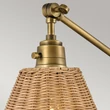 Elstead ARTI fali lámpa fém, rattan, sárgaréz, barna, E27 - ELS-HK-ARTI-1W-HB-NR
