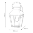 Elstead DAWSON kültéri fali lámpa fém, üveg, fekete, bronz, áttetsző, E27, IP44 - ELS-HK-DAWSON-M