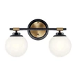 Elstead BENNO fürdőszobai fali lámpa fém, üveg, fekete, bronz, opál, G9, 6W, 3000K, 600 Lm,  IP44 - ELS-KL-BENNO2-BK-CPZ