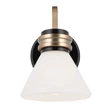 Elstead FARUM fürdőszobai fali lámpa fém, üveg, fekete, bronz, opál, G9, 3W, 3000K, 300 Lm,  IP44 - ELS-KL-FARUM1-BK-CPZ