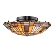 Elstead INGLENOOK mennyezet lámpa fém, üveg, bronz, sokszínű, E27 - ELS-QZ-INGLENOOK-F-SMALL
