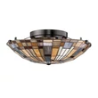Elstead INGLENOOK mennyezet lámpa fém, üveg, bronz, sokszínű, E27 - ELS-QZ-INGLENOOK-F-SMALL