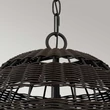 Elstead LINDENDALE függeszték fém, rattan, bronz, E27 - ELS-QZ-LINDENDALE-P-WT