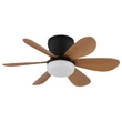 Globo DELORES ventilátoros lámpa fém, műanyag, fekete, barna, LED, 5W, 40-350lm, 2700K-6500K - 03625H
