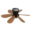 Globo DELORES ventilátoros lámpa fém, műanyag, fekete, barna, LED, 5W, 40-350lm, 2700K-6500K - 03625H