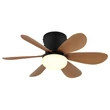 Globo DELORES ventilátoros lámpa fém, műanyag, fekete, barna, LED, 5W, 40-350lm, 2700K-6500K - 03625H