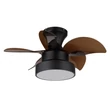 Globo KARI ventilátoros lámpa fém, műanyag, fekete, barna, LED, 22W, 1800lm, 2700K-6000K - 03670