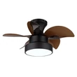 Globo KARI ventilátoros lámpa fém, műanyag, fekete, barna, LED, 22W, 1800lm, 2700K-6000K - 03670