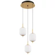 Globo EWALD függeszték fém, üveg, sárgaréz, fekete, fehér, LED, 20W, 3000K, 1483Lm - 15217-3