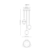 Globo EWALD függeszték fém, üveg, sárgaréz, fekete, fehér, LED, 20W, 3000K, 1483Lm - 15217-3