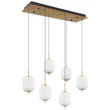 Globo EWALD függeszték fém, üveg, sárgaréz, fekete, fehér, LED, 40W, 3000K, 2176Lm - 15217-6