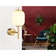 Globo EWALD fali lámpa fém, üveg, sárgaréz, fekete, fehér, LED, 7W, 3000K, 606Lm - 15217W