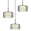 Globo FOGSY függeszték fém, üveg, akril, fekete, füstszín, LED, 24W, 4000K, 1600Lm - 15634-3