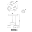 Globo FOGSY függeszték fém, üveg, akril, fekete, füstszín, LED, 24W, 4000K, 1600Lm - 15634-3