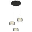 Globo FOGSY függeszték fém, üveg, akril, fekete, füstszín, LED, 24W, 4000K, 1600Lm - 15634-3
