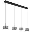 Globo FOGSY függeszték fém, üveg, akril, fekete, füstszín, LED, 32W, 4000K, 2100Lm - 15634-4