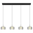 Globo FOGSY függeszték fém, üveg, akril, fekete, füstszín, LED, 32W, 4000K, 2100Lm - 15634-4