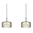 Globo FOGSY függeszték fém, üveg, akril, fekete, füstszín, LED, 32W, 4000K, 2100Lm - 15634-4