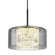 Globo FOGSY függeszték fém, üveg, akril, fekete, füstszín, LED, 6W, 4000K, 500Lm - 15634