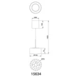 Globo FOGSY függeszték fém, üveg, akril, fekete, füstszín, LED, 6W, 4000K, 500Lm - 15634