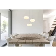 Globo QUINTARA függeszték fém, üveg, nikkel, fehér, LED, 18W, 3000K, 1500Lm - 15744-3HN