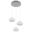 Globo QUINTARA függeszték fém, üveg, nikkel, fehér, LED, 18W, 3000K, 1500Lm - 15744-3HN