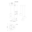 Globo QUINTARA függeszték fém, üveg, nikkel, fehér, LED, 18W, 3000K, 1500Lm - 15744-3HN
