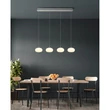 Globo QUINTARA függeszték fém, üveg, nikkel, fehér, LED, 24W, 3000K, 2000Lm - 15744-4HN