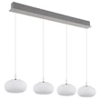 Globo QUINTARA függeszték fém, üveg, nikkel, fehér, LED, 24W, 3000K, 2000Lm - 15744-4HN