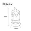Globo CANDLE dekor lámpa műanyag, áttetsző, LED, 0.25W, 2900K - 28075-2