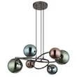 Globo RIHA függeszték fém, üveg, fekete, bronz, zöld, petrol, G9, 3.5W, 3000K, 290Lm - 56142-6H
