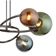 Globo RIHA függeszték fém, üveg, fekete, bronz, zöld, petrol, G9, 3.5W, 3000K, 290Lm - 56142-6H