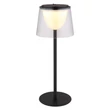 Globo MARIAM kültéri asztali lámpa fém, műanyag, fekete, áttetsző, LED, 1.8W, 3000K, 150Lm, IP44 - 58462K
